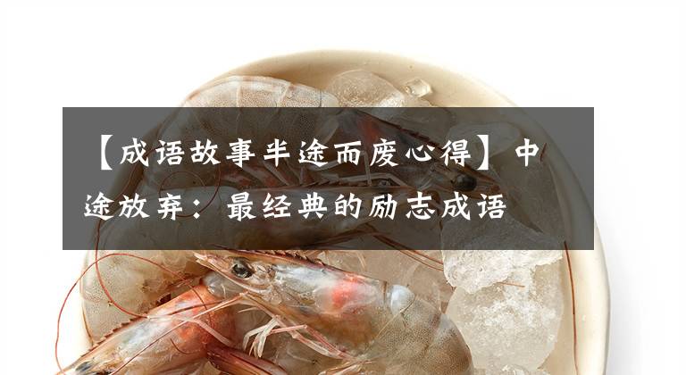 【成语故事半途而废心得】中途放弃：最经典的励志成语
