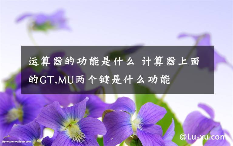 运算器的功能是什么 计算器上面的GT,MU两个键是什么功能