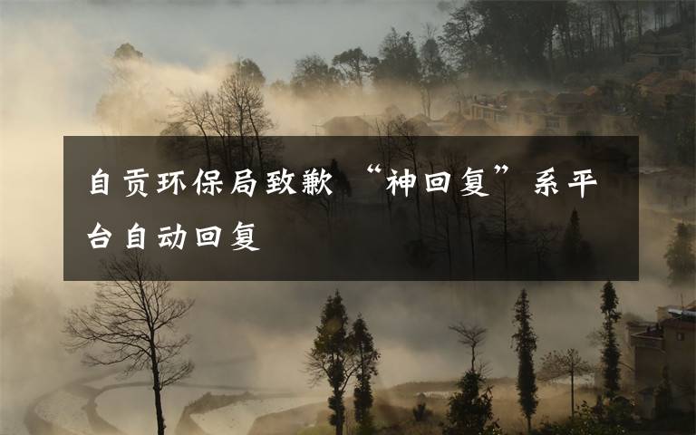 自贡环保局致歉 “神回复”系平台自动回复