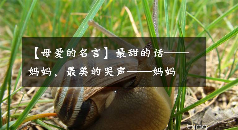 【母爱的名言】最甜的话——妈妈，最美的哭声——妈妈