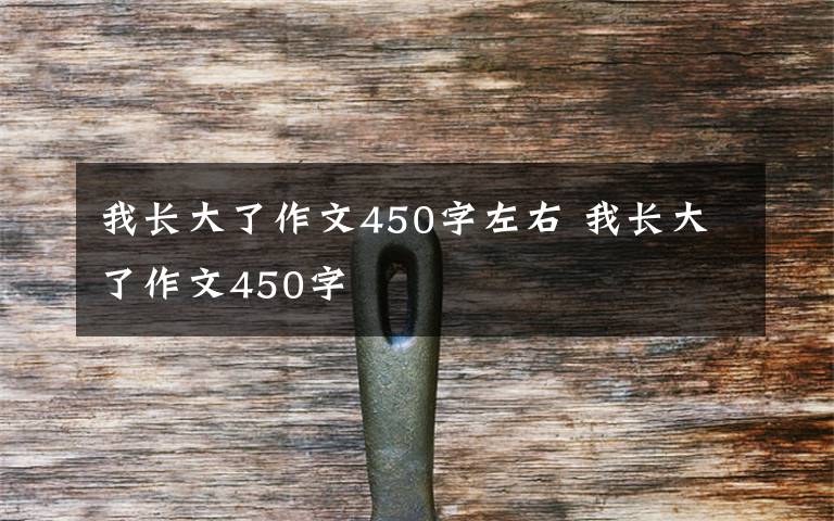 我长大了作文450字左右 我长大了作文450字