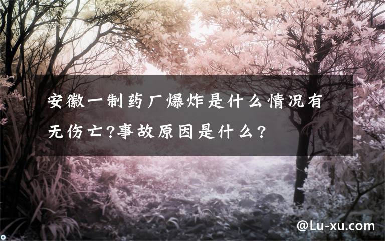 安徽一制药厂爆炸是什么情况有无伤亡?事故原因是什么?