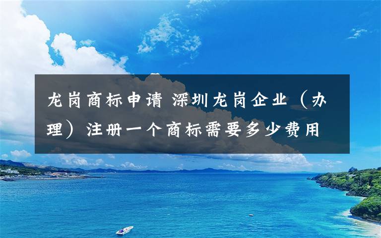龙岗商标申请 深圳龙岗企业（办理）注册一个商标需要多少费用？