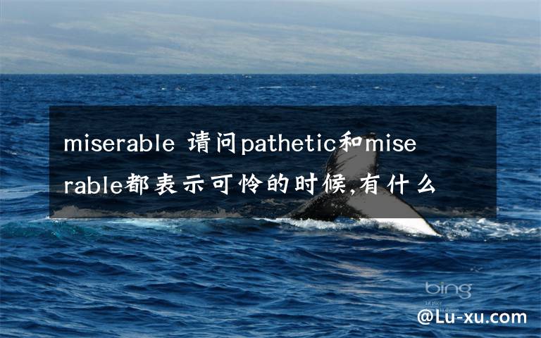 miserable 请问pathetic和miserable都表示可怜的时候,有什么区别.