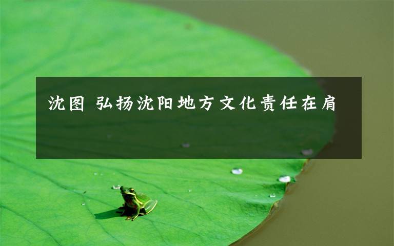 沈图 弘扬沈阳地方文化责任在肩
