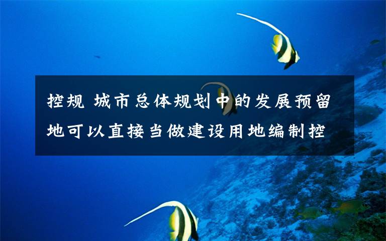 控规 城市总体规划中的发展预留地可以直接当做建设用地编制控规吗?