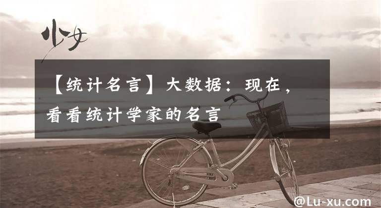 【统计名言】大数据：现在，看看统计学家的名言