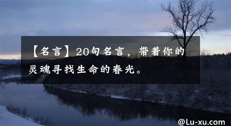 【名言】20句名言，带着你的灵魂寻找生命的春光。
