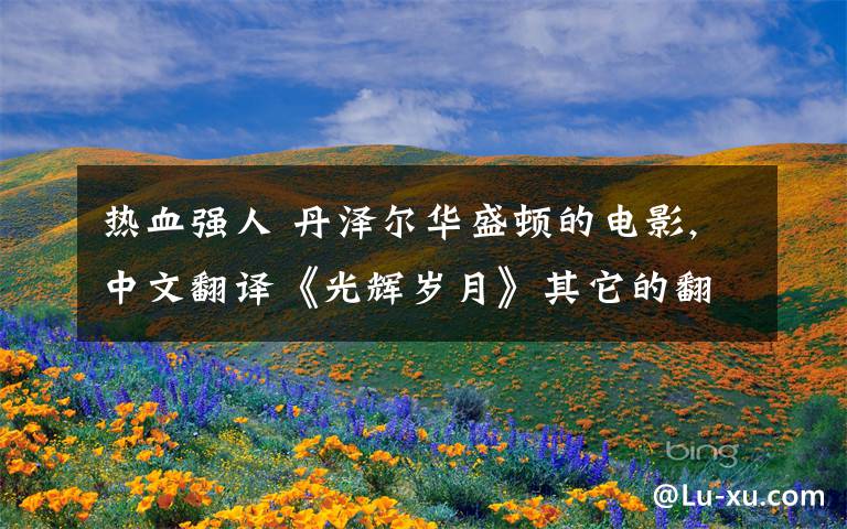 热血强人 丹泽尔华盛顿的电影,中文翻译《光辉岁月》其它的翻译名字是什么?