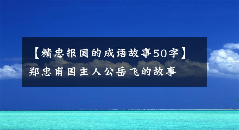【精忠报国的成语故事50字】郑忠甫国主人公岳飞的故事