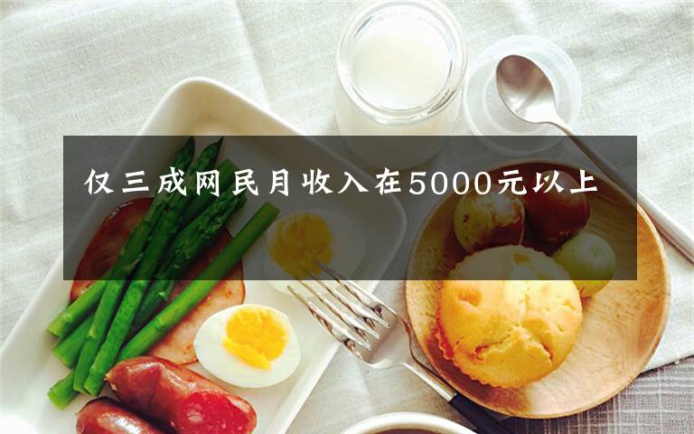仅三成网民月收入在5000元以上