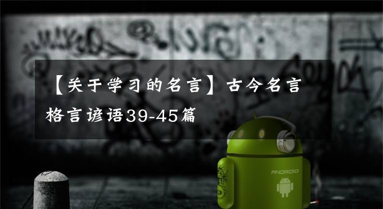 【关于学习的名言】古今名言格言谚语39-45篇