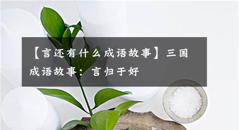 【言还有什么成语故事】三国成语故事：言归于好