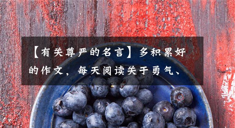 【有关尊严的名言】多积累好的作文，每天阅读关于勇气、自律和自尊的名言！