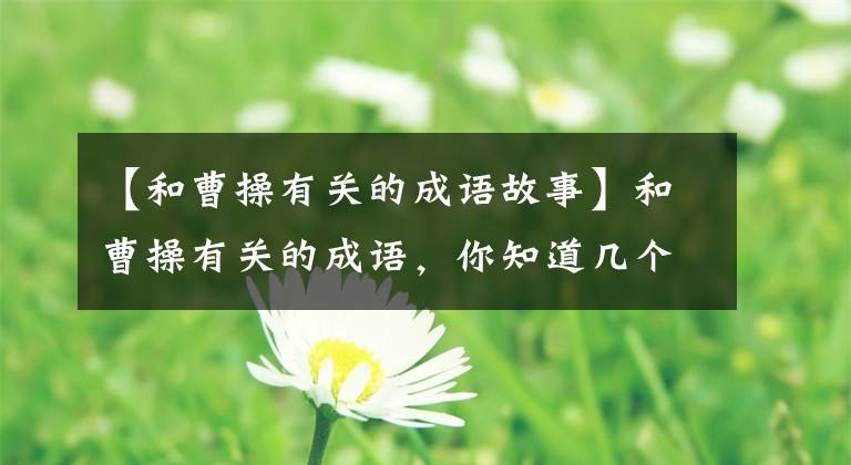【和曹操有关的成语故事】和曹操有关的成语，你知道几个？