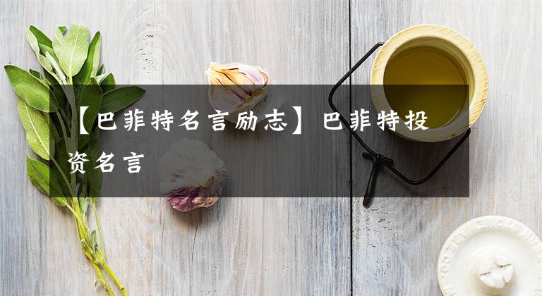 【巴菲特名言励志】巴菲特投资名言