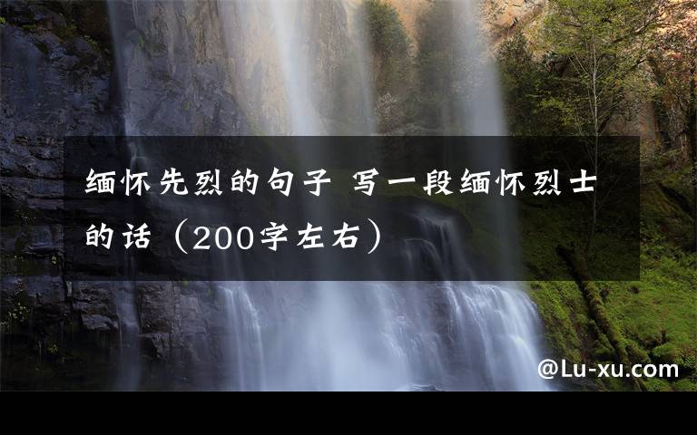 缅怀先烈的句子 写一段缅怀烈士的话（200字左右）