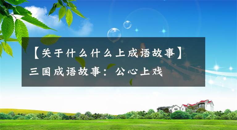 【关于什么什么上成语故事】三国成语故事：公心上戏