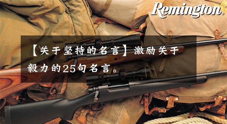 【关于坚持的名言】激励关于毅力的25句名言。