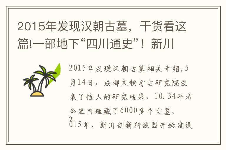 2015年发现汉朝古墓，干货看这篇!一部地下“四川通史”！新川科技园考古发现6000余座古墓，延续2000多年