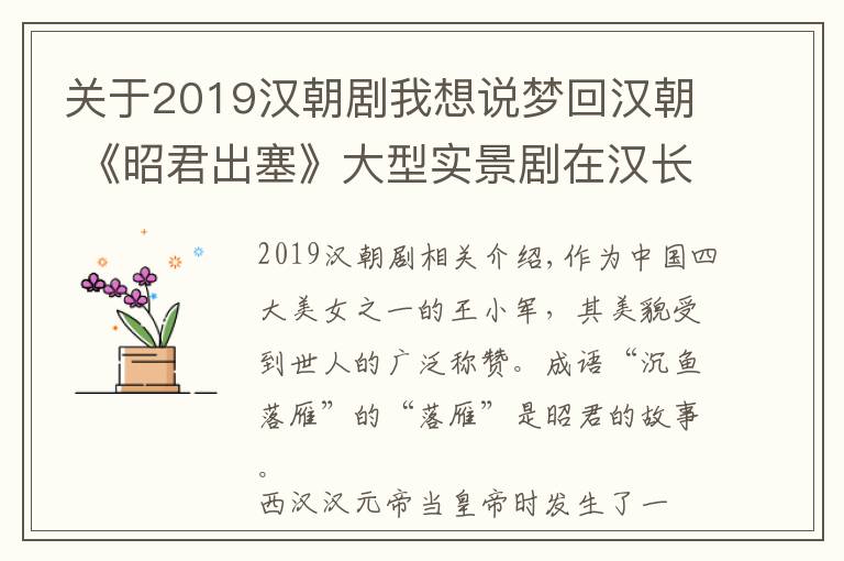 关于2019汉朝剧我想说梦回汉朝 《昭君出塞》大型实景剧在汉长安城遗址宣平里震撼亮相