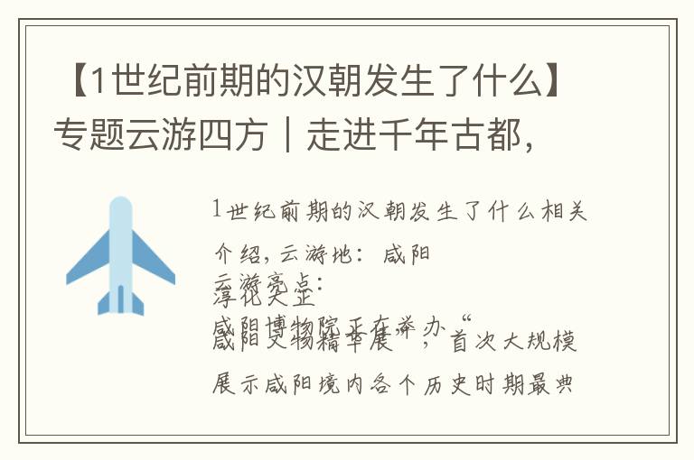 【1世纪前期的汉朝发生了什么】专题云游四方｜走进千年古都，看西周早期青铜器、汉代玉仙人奔马