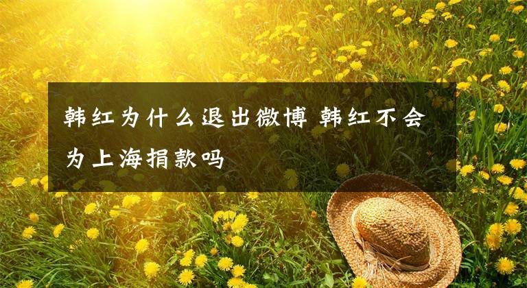 韩红为什么退出微博 韩红不会为上海捐款吗