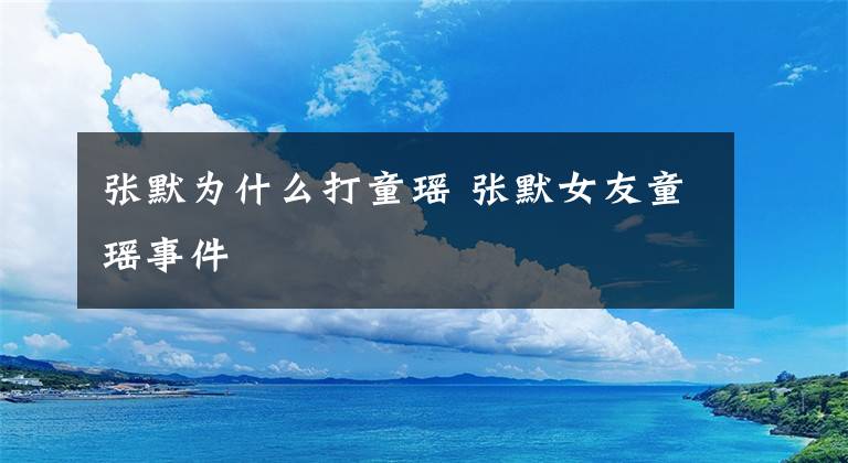 张默为什么打童瑶 张默女友童瑶事件