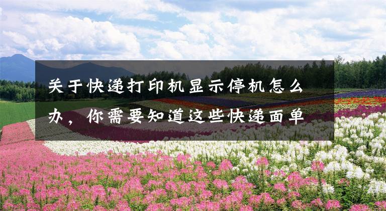 关于快递打印机显示停机怎么办，你需要知道这些快递面单打印机修理常见问题及方法有哪些啊