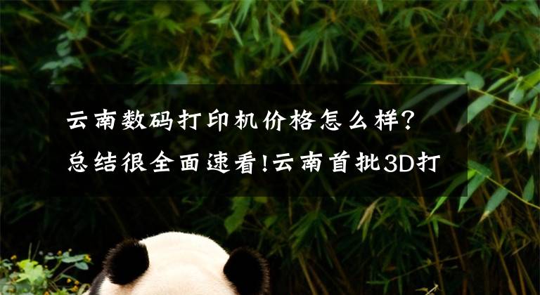 云南数码打印机价格怎么样？总结很全面速看!云南首批3D打印机下线 售价数千元到1万元