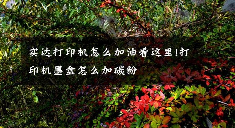 实达打印机怎么加油看这里!打印机墨盒怎么加碳粉