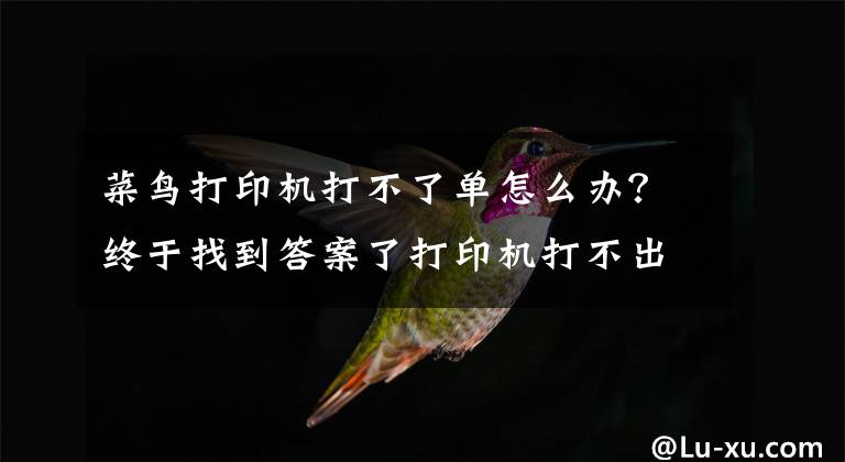 菜鸟打印机打不了单怎么办？终于找到答案了打印机打不出来怎么办及如何正确使用