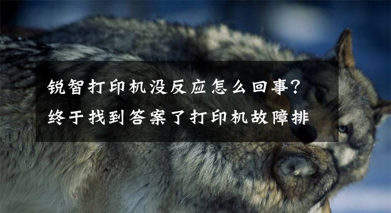 锐智打印机没反应怎么回事？终于找到答案了打印机故障排除怎么做？