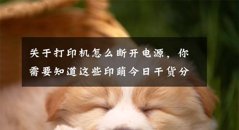 关于打印机怎么断开电源，你需要知道这些印萌今日干货分享：打印机耗材十问，让你轻松解决耗材难题