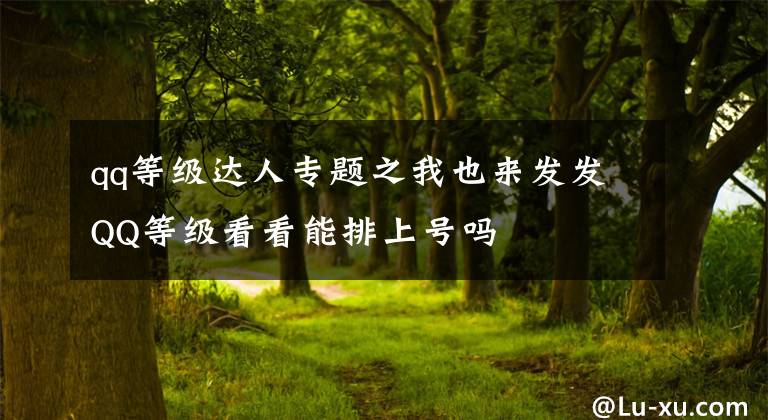qq等级达人专题之我也来发发QQ等级看看能排上号吗
