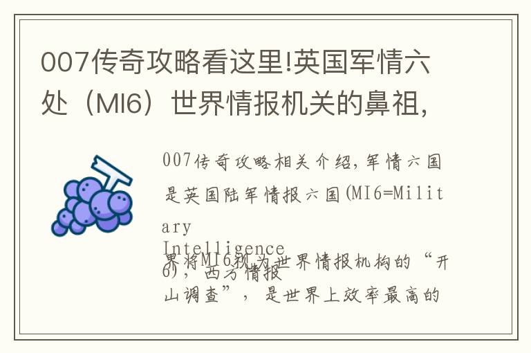 007传奇攻略看这里!英国军情六处（MI6）世界情报机关的鼻祖，现实版007谍战传奇