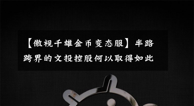 【傲视千雄金币变态服】半路跨界的文投控股何以取得如此亮眼的成绩