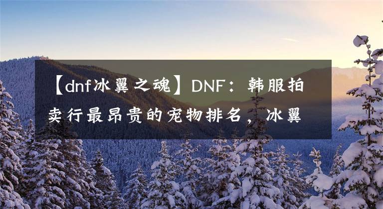 【dnf冰翼之魂】DNF：韩服拍卖行最昂贵的宠物排名，冰翼之魂只能排第二！
