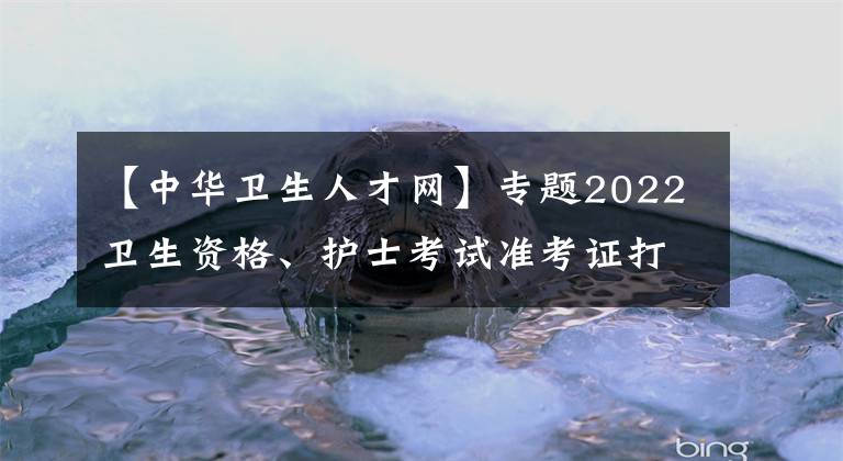 【中华卫生人才网】专题2022卫生资格、护士考试准考证打印时间及要求