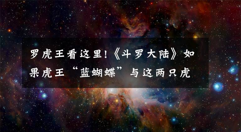 罗虎王看这里!《斗罗大陆》如果虎王“蓝蝴蝶”与这两只虎王比，谁更强呢？