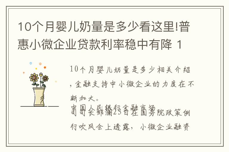 10个月婴儿奶量是多少看这里!普惠小微企业贷款利率稳中有降 10月份为4.94%