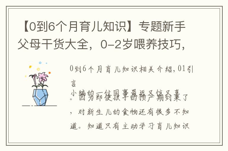 【0到6个月育儿知识】专题新手父母干货大全，0-2岁喂养技巧，学会健康护理呵护成长