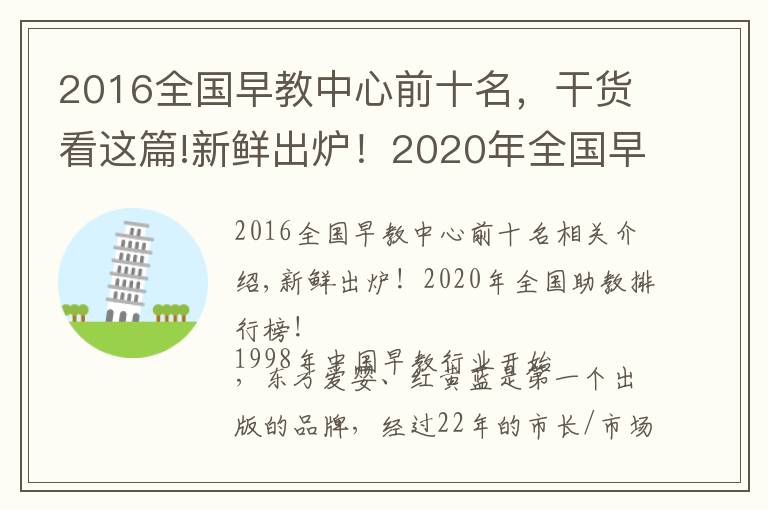 2016全国早教中心前十名，干货看这篇!新鲜出炉！2020年全国早教排行榜