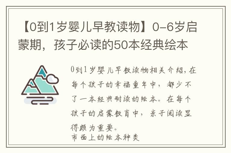 【0到1岁婴儿早教读物】0-6岁启蒙期，孩子必读的50本经典绘本！