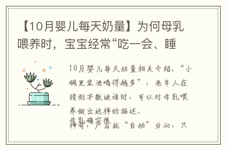 【10月婴儿每天奶量】为何母乳喂养时，宝宝经常“吃一会、睡一会”？其中一点很有爱