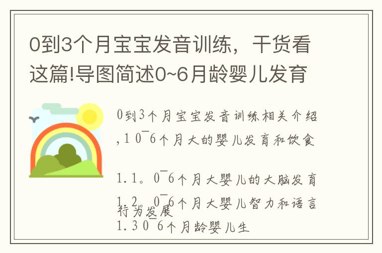 0到3个月宝宝发音训练，干货看这篇!导图简述0~6月龄婴儿发育及膳食指南