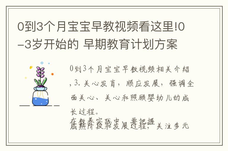 0到3个月宝宝早教视频看这里!0-3岁开始的 早期教育计划方案 第四集