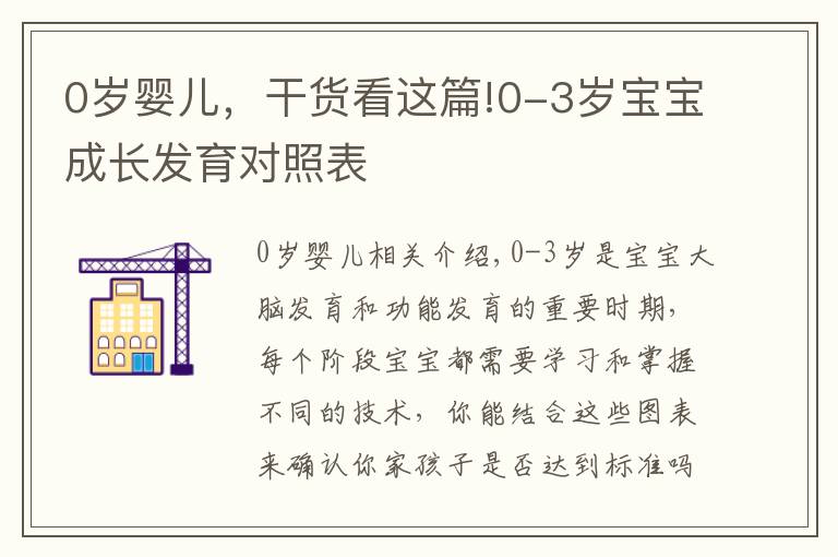 0岁婴儿，干货看这篇!0-3岁宝宝成长发育对照表