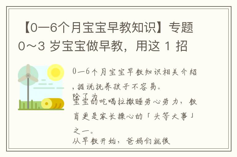 【0一6个月宝宝早教知识】专题0～3 岁宝宝做早教，用这 1 招就够了