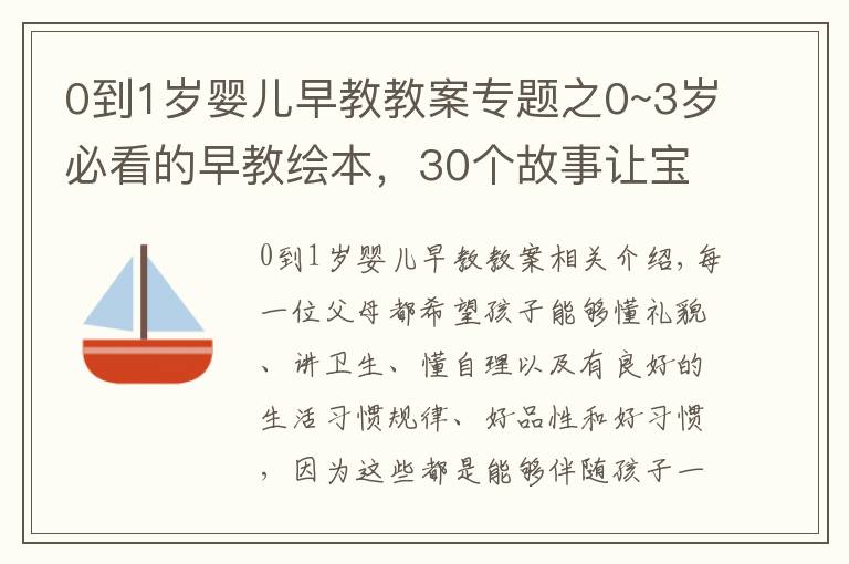 0到1岁婴儿早教教案专题之0~3岁必看的早教绘本，30个故事让宝宝养成好品性、好习惯